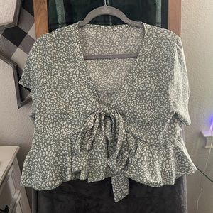 Front tie blouse